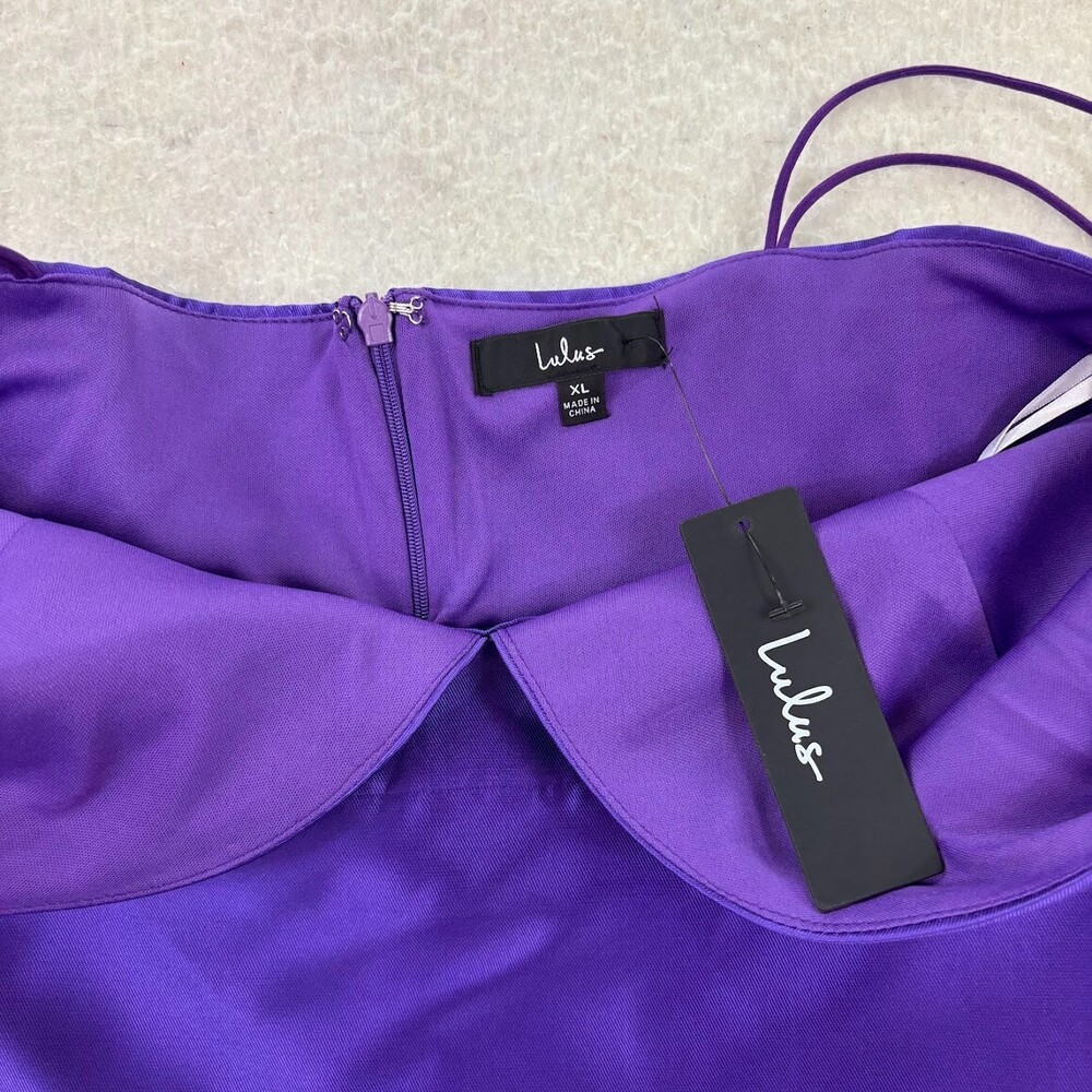 NWT Lulus Glamourous Life Purple Sleeveless Mini Dress Party Cocktail Size XL - Picture 7 of 8